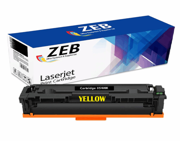 ZEB Yellow Compatible Toner Cartridge for Canon CRG-054H High Capacity LBP621Cw, LBP623Cdw, MF641Cw, MF643Cdw, MF645Cx