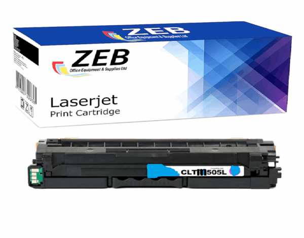 ZEB Cyan Compatible Toner Cartridge for Samsung CLT-C505L – For Xpress C2620, C2670 Series Printers (High Yield)