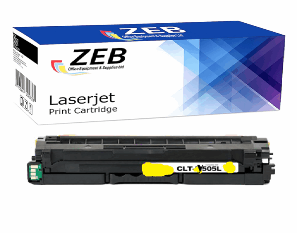 ZEB Yellow Compatible Toner Cartridge for Samsung CLT-Y505L – For Xpress C2620, C2670 Series Printers (High Yield)