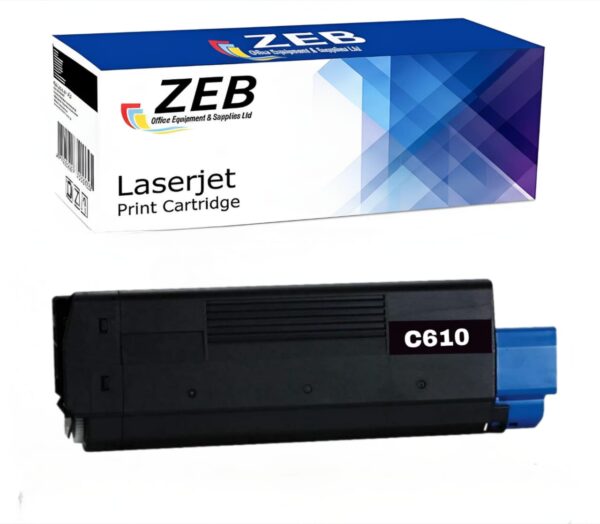 ZEB Black Compatible Toner Cartridge for OKI C610 / C610dn / C610dtn / C610n / C610dm – High Quality Replacement