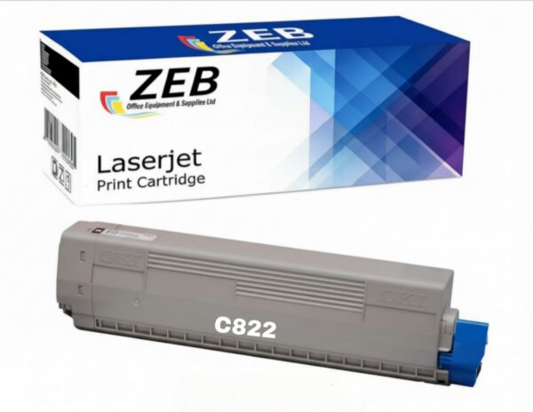 ZEB Black Compatible Toner Cartridge for OKI C822, C822dn & C822n – High Yield Replacement