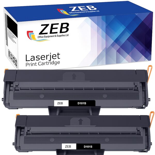 2X ZEB Compatible Toner for Samsung MLT-D101S ML-2165, SCX-3405, SF-760P – Black (Value Pack)
