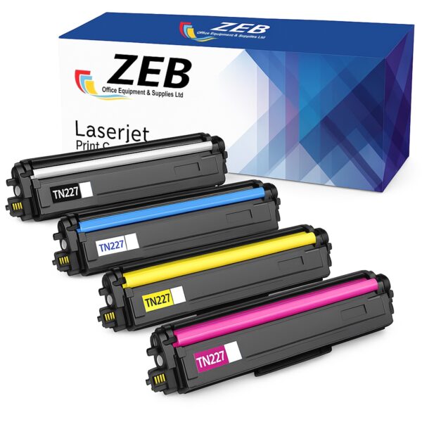 4X ZEB Compatible Toner Cartridge Set for Brother TN277 HL-3270CDW, L3551CDW, L3750CDW – Black, Cyan, Magenta, Yellow