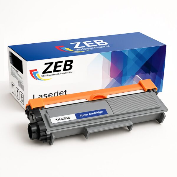 ZEB High Capacity Toner Cartridge Compatible with Brother TN2355 – 2600 Page Yield