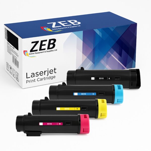 4X ZEB Compatible Toner Cartridge Set for Xerox Phaser 6510 / WorkCentre 6515 – High-Quality Replacement