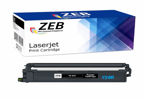 ZEB Compatible Cyan Toner Cartridge For Brother TN249 | MFC-L3740CDW, HL-L3220CW, DCP-L3520CDW, DCP-L3560CDW, HL-L3240CDW
