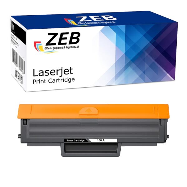ZEB Compatible Black Toner Cartridge for HP 106A (W1106A) – High-Yield Replacement for HP Laser 107 / MFP 135 / MFP 137 Series