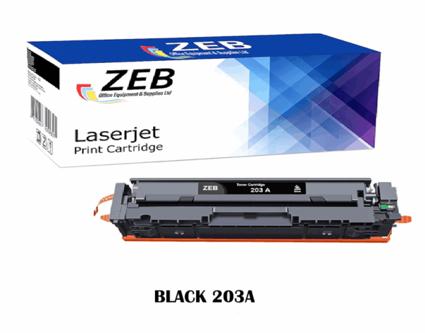 ZEB Black Compatible Toner Cartridge for HP 203A CF540A – For Color LaserJet Pro M254, M280, M281 Series