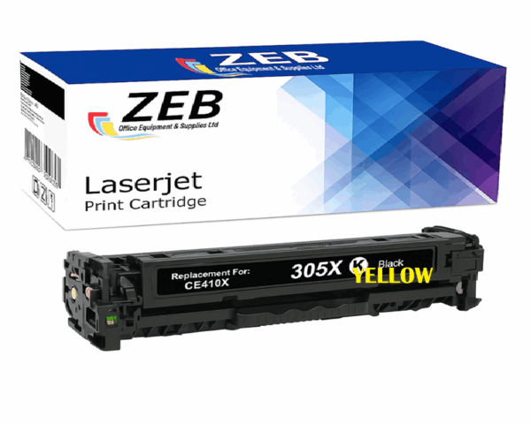 ZEB Yellow Compatible Toner Cartridge for HP 305X CE412X – For LaserJet Pro 300 & 400 Series (High Capacity)