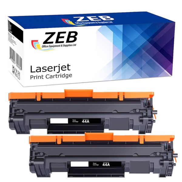 2X ZEB Compatible Black Toner Cartridge for HP 44A (CF244A) – Double Pack Replacement for HP LaserJet Pro M15 / M15a / M15w / MFP M28 Series