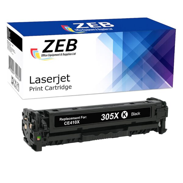 ZEB Black Compatible Toner Cartridge for HP 305X (CE410X) – High-Capacity Replacement for HP LaserJet Pro 300 & 400 Series