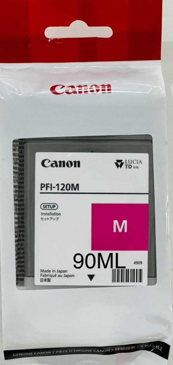 Original Canon Ink Cartridge PFI-120M Magenta 90ML TM-200 TM-205 TM-300 TM-350 (2887C001AA)