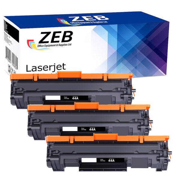 3X ZEB Compatible Black Toner Cartridge for HP 44A (CF244A) – Triple Pack Replacement for HP LaserJet Pro M15 / M15a / M15w / MFP M28 Series