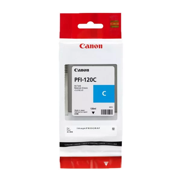 Original Canon Ink Cartridge PFI-120C Cyan 130ML TM-200 TM-205 TM-300 TM-350 (2886C001AA)