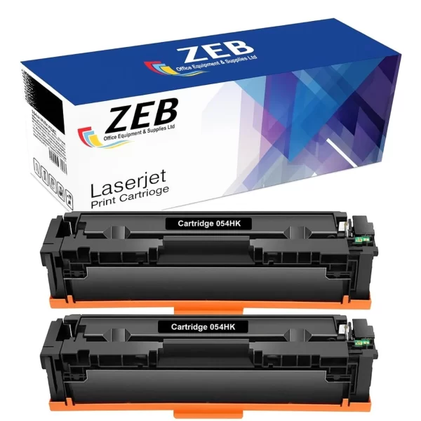 2X ZEB Compatible Black High Yield Toner Cartridge For Canon CRG-054H – Works With LBP621Cw, LBP623Cdw (Inc VAT)
