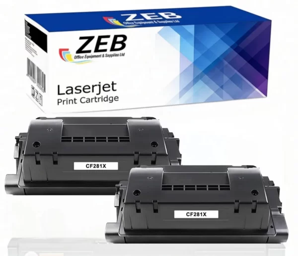 2X ZEB Compatible Toner Cartridge for HP 81X CF281X – Works with HP LaserJet M630z M605dn M605n M605x M606d