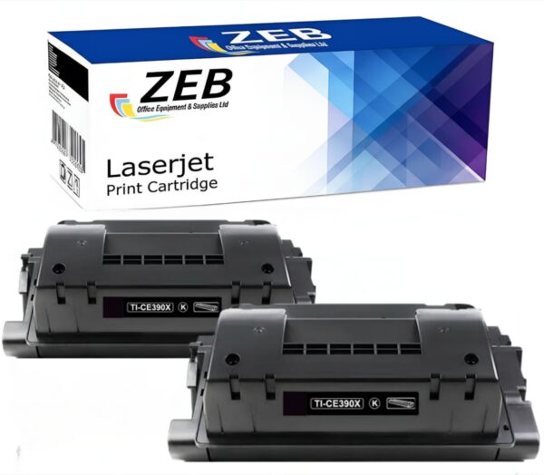 2X ZEB Compatible Toner Cartridge for HP CE390X (90X) – Works with HP LaserJet M601dn, M602n, M602dn – High Yield 24,000 (Inc VAT)