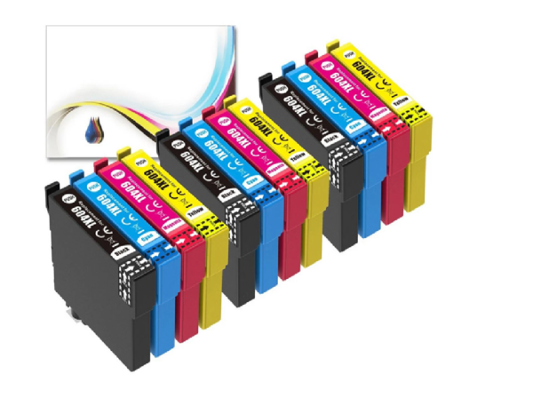 ZEB Compatible Epson 604XL Ink Cartridges Multipack (Black, Cyan, Magenta, Yellow)  High-Yield CMYK Ink Cartridge Set – Premium Replacement for Epson 604/604XL Series Printers 12pcs
