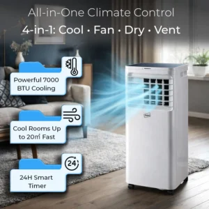 White 12000 BTU 4-in-1 Portable Air Conditioner