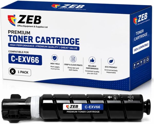 Compatible for Canon C-EXV66 Toner Cartridges IR ADV DX 4900 Series DX 4925 i DX 4935 i DX 4945 i Printers, High Yield 44500 Pages, Accurate Imaging Rich Colors (1 Pack Black)