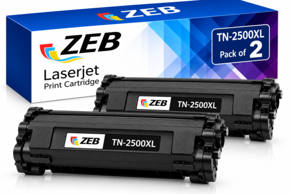 TN2500XL Compatible Black Toner Cartridge for Brother DCP-L2625DW (Set of 2)